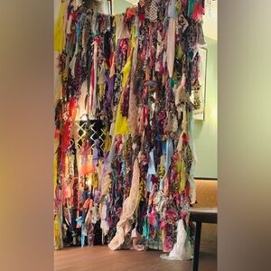 Hand Tied Boho Rag Curtain Valence